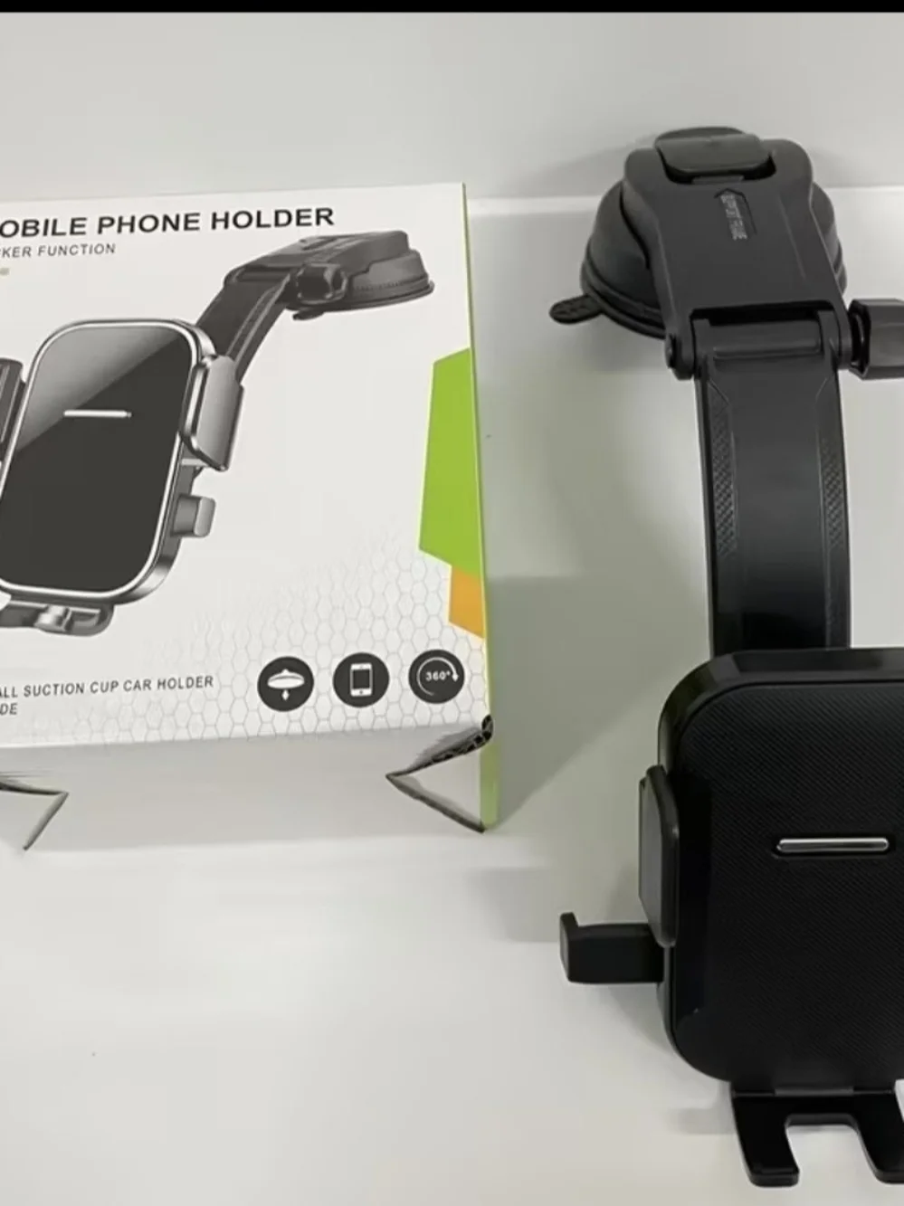 Universal Black Car Phone Holder with Super Suction Mount